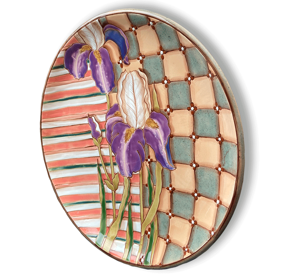 Тарелка Лоскутная Ирисы