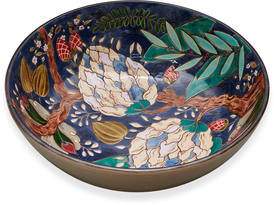 Салатник Тропики на синем