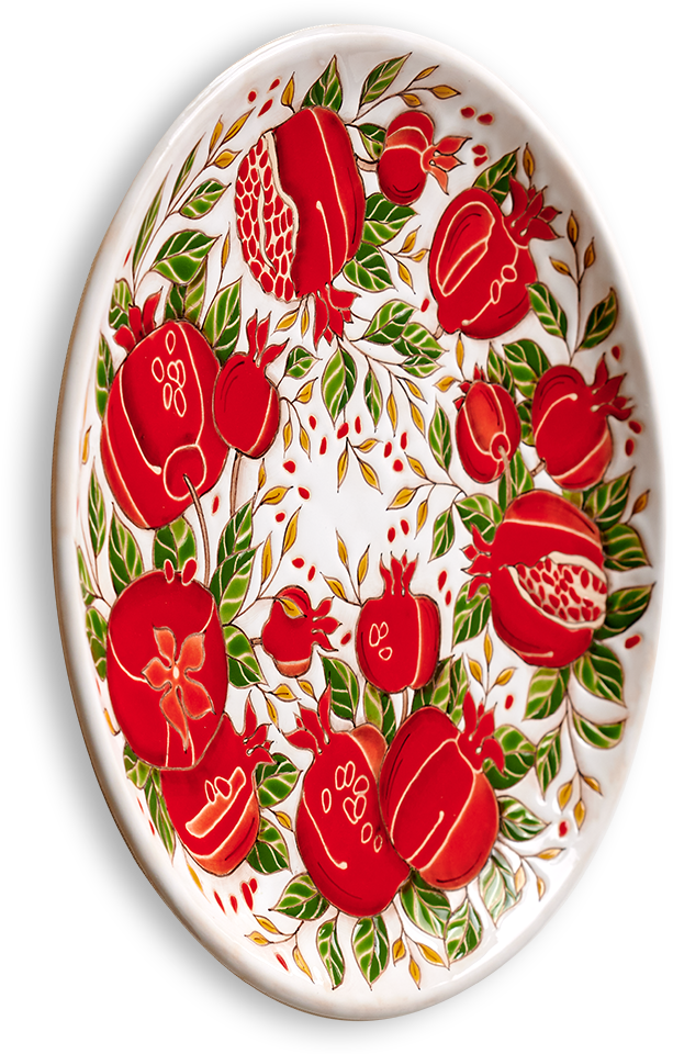 Тарелка Гранаты на белом