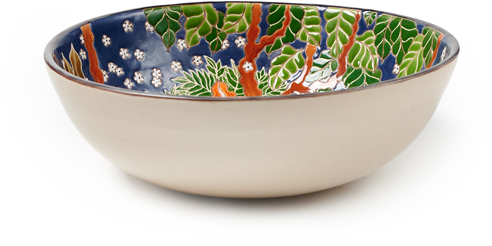 Салатник Тропики на синем 2