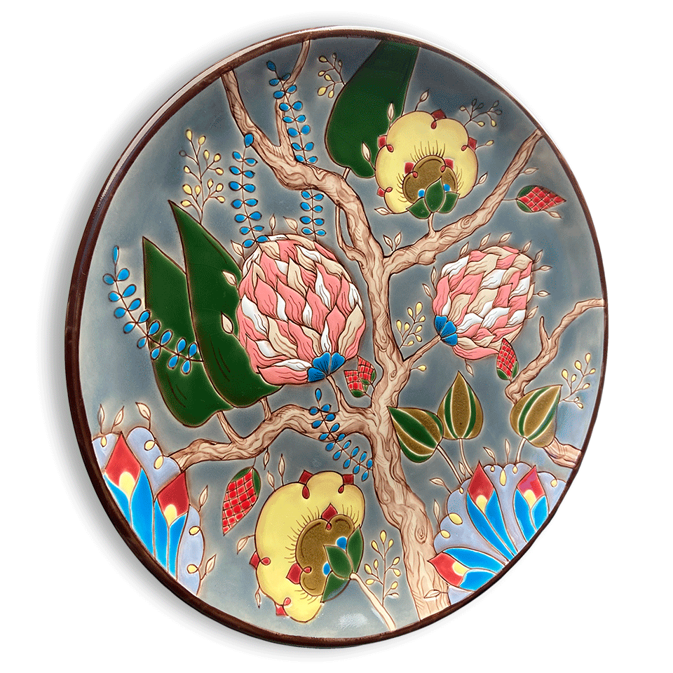 Тарелка Тропики на сером