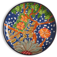 Тарелка Тропики на синем 2