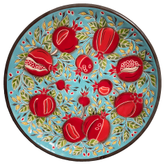 Тарелка Гранаты на бирюзовом