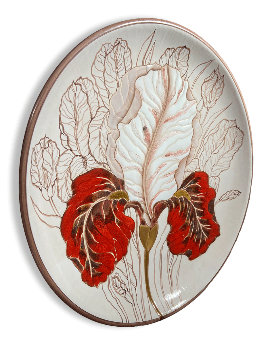 Тарелка Ирис красный