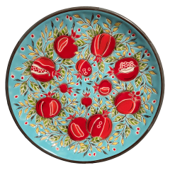 Тарелка Гранаты на бирюзовом