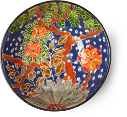 Салатник Тропики на синем 2